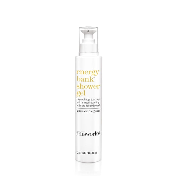 THISWORKS Gel de ducha Energy Bank: Supercharge Energy limpia e hidrata la piel 250 ml | 8,4 onzas líquidas onz