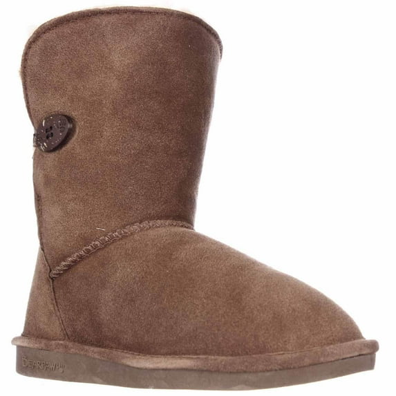 Womens Bearpaw Elena Sheepskin Lined Comfort Winter Boots - Hickory