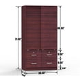 thumbnail image 7 of Better Home Products Sarah Modern Wood Double Sliding Door Armoire in Mahogany, 7 of 7
