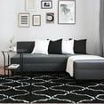 thumbnail image 2 of Trellis Handwoven Shag Indoor Area Rug by Blue Nile Nills - 5' x 8', Black/Silver, 2 of 5