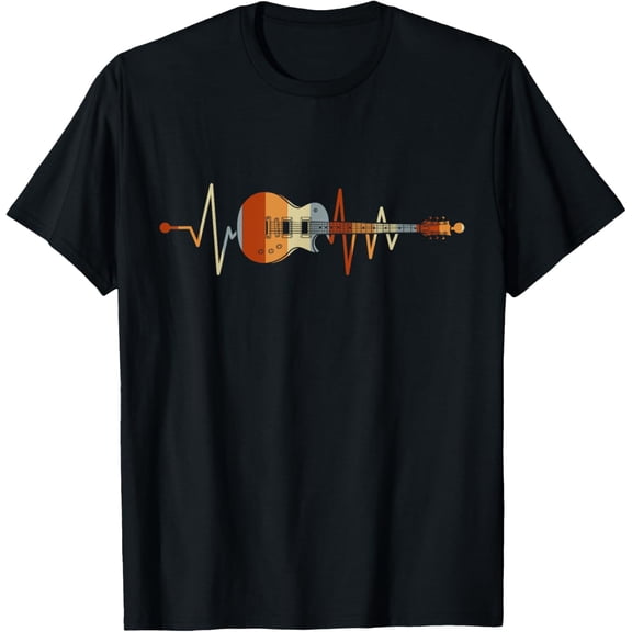 t-shirt Heartbeat Guitar T-Shirt mens t shirt,black,women,funny,misfits,men,journey