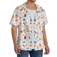 thumbnail image 2 of Naloa Fast Food 2 Men's Loose Fit Cuban Collar Short-Sleeve Shirt, Hawaiian Shirts, Mens Shirts Casual for Everyday Wear Outings-4X-Large, 2 of 5