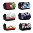 thumbnail image 2 of Estuche de lápices Demon Slayer para estudiantes, bolsa de cuero con doble cremallera, bolsas de almacenamiento de figuras de acción cosméticas, alta capacidad zhangmengya unisex, 2 of 2