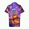 thumbnail image 4 of Towmus Womens Halloween Hawaiian Shirt Cute Pumpkin Spooky Castle Graphic Tee Magical Halloween Short Sleeve Button Up Tops, 4 of 6