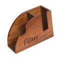 thumbnail image 1 of Soporte de madera para filtros de café, cono de madera, estilo vintage, creativo, organizador de caja para filtros redondos, mostrador de cafetería, 1 of 8