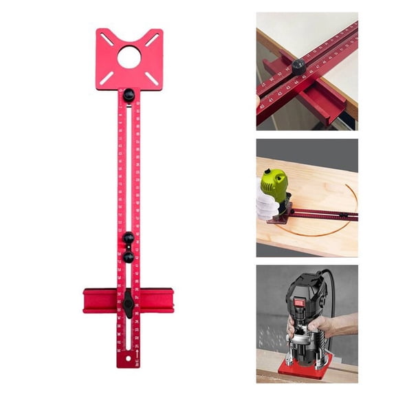 3-in-1 Woodworking Router Jig for Circular Holes and Slotting with Aluminum Alloy Base and Fine-Tuning Support