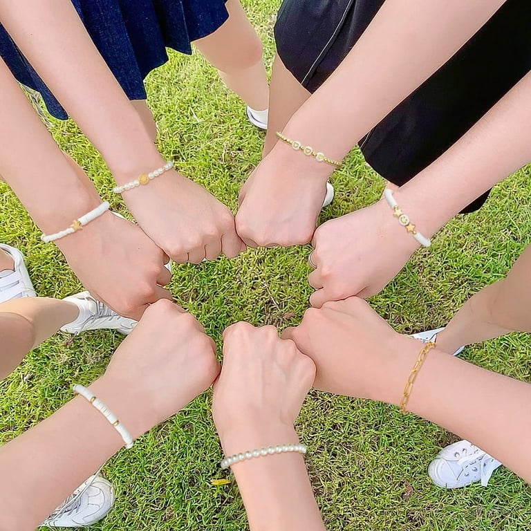 JINLUO JL Preppy Heishi Bracelets Colorful Smiley Face Evil
