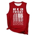 thumbnail image 4 of Wang6 Women's Loose Fit Plus Size Tank Tops Casual Sleeveless Red Friday Letter Printed T Shirts Summer Basic Going out Tops Graphic Tees 0505liRed2 XXL, 4 of 4