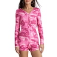 thumbnail image 1 of xiaxaixu Pyjama Court d'Automne pour Femmes Combinaison à Manches Longues Col en V Boutonnée, 1 of 8