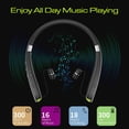 thumbnail image 3 of Bluetooth Headset, 2024 Upgraded Neckband Bluetooth Headphones with Retractable Earbuds, Noise Cancelling Stereo Earphones with Mic, Foldable Wireless Headphones for Sports Office with Carry Case, 3 of 5