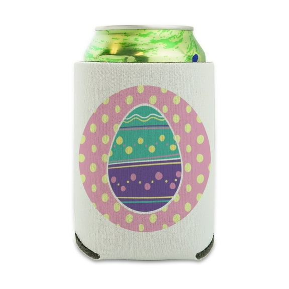 Cute Easter Egg Turquoise Purple Polka Dots Can Cooler - Drink Sleeve Hugger Collapsible Insulator - Beverage Insulated Holder