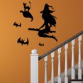 thumbnail image 4 of BNNG Halloween Decorations Window Clings Decor, Extra Large Witches with Black Cat Bats Spider Cauldron Silhouette Halloween Window Stickers Decals Indoor Outdoor, School Home Office Party, 4 of 8