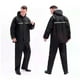 thumbnail image 1 of Impermeable Traje Negro Con Gorro 1.85 mts Importadora La Merced Franjas Antirreflejantes PVC Resistente, 1 of 4