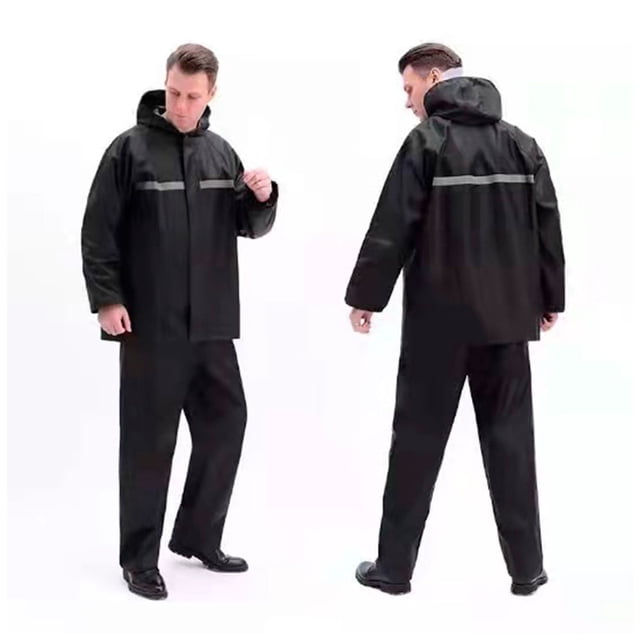 Impermeable Negro Importadora La Merced Traje Con Gorro 1.80 mts PVC