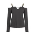 thumbnail image 5 of AXXD Womens Sweatshirts Trendy Basic Summer 2024 Ladies V Neck Casual T-Shirts Long Sleeve Pullover Blouse Tops, 5 of 5