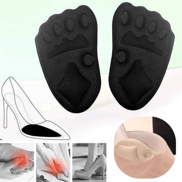 5 pares de insertos de cojín de , esponja suave antideslizante, cojines transpirables autoadhesivos para el antepié para mujeres, previene , negro Colco Almohadilla metatarsal