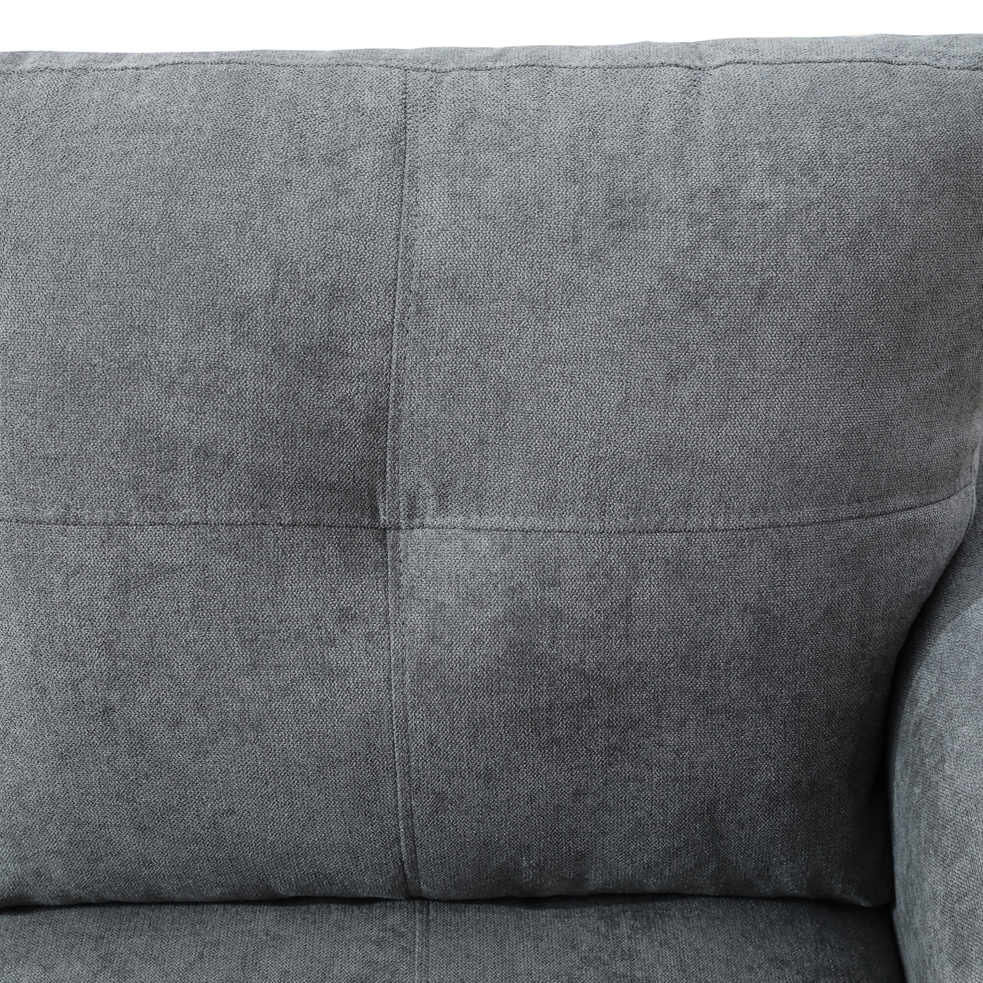 MAYEERTY 97" Modular Couches Fluffy Fabric Sectional Sofa Set for Living Room with Reversible Chaise without Ottoman, Dark Grey (Right)