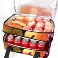 thumbnail image 5 of Thanksgiving Insulated Double-Layered Lunch Bag with Two Compartments - Large Capacity Hand-Carry Meal Bags for Insulation and Refrigeration - 7.1x11.4x16.1 inches, 5 of 6