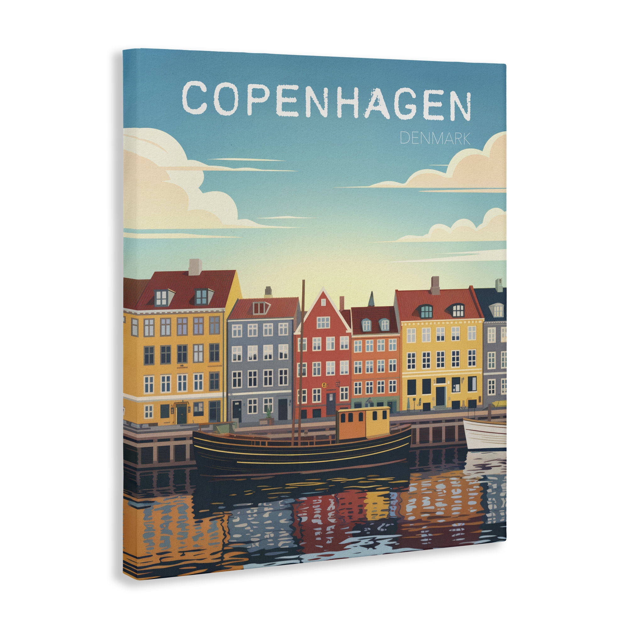 Stupell Industries Copenhagen Cityscape with River Canvas Wall Art, design by Andreas Magnusson