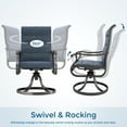 thumbnail image 2 of MRUAKA Patio Swivel Chairs Set of 2, Outdoor Dining Chairs High Back Padded All Weather Breathable Textilene Outdoor Swivel Chairs with Metal Rocking Frame for Lawn Garden Backyard Deck, Blue, 2 of 7