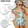 thumbnail image 4 of DISNIMO Capybara Print Girls Swimsuit One Piece Bathing Suit with Skirt Sleeveless U Neck Swimwear Hawaiian Summer Swim Dress, 4 of 8