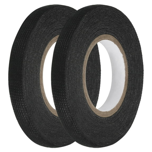 Uxcell Wire Harness Tape, 0.35 in x 32.81 ft Self-Adhesive Cloth Electrical Tape Auto Electrical Cable Fixed High Temp Noise Dampening Heat Proof Wire Harness Automotive Cloth Tape, 2 Pcs