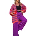 thumbnail image 1 of Txlixc Suéter de cardigan rayado femenino Txlixc moda, 1 of 9