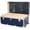 Navy Blue, variant on Rhino Trunk & Case Large Essential Summer Camp Trunk with Wheels, Tray & Lid Organizer, Camping Footlocker Storage Chest, Strong 1000+ Pound Sitting Capacity Campers Trunks 32"x18"x14" (Navy Blue)