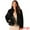 Black, variant on Women's Faux Fur Cropped Jacket Open Front Shaggy Winter Outerwear XL Black