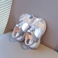 thumbnail image 4 of Toddler Girls Fisherman Sandals Butterfly Rhinestone T-Strap Closed Toe Flat Shoes Lightweight Adjustable Beach Shoes Silver 11 Little Kid, 4 of 7