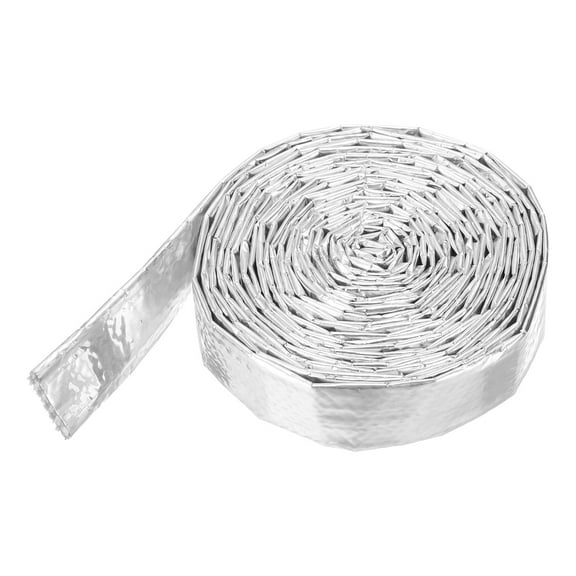 Heat Shroud Aluminized Sleeving 3/8" ID x 10.5FT Aluminum Metallic Fiberglass Heat Shroud for Fuel Lines