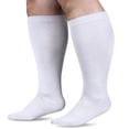 thumbnail image 5 of Lutiedan Plus Size Knee High Socks for Women, Seamless High Stretch Socks, Wide Calf Circumference 40-65cm Socks XXL-7XL,White, 5 of 6