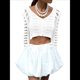thumbnail image 2 of Blusa para Mujer con Cuello en V y Botones Recortados, Cárdigan de Punto con Mangas Largas Acampanadas. M, 2 of 8