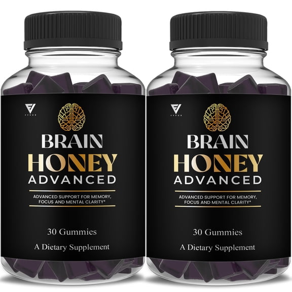 (2 Pack) Brain Honey Advanced With Manuka Honey, Brain Honey Nootropic Gummy (60 Gummies)