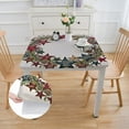 thumbnail image 2 of nygtbtfer Fitted Tablecloth with Elastic Edge and Patio Table Cover Cloth Rustic Black Tablecloth for Party Fits Tables up to Diameter 36*36, 2 of 8
