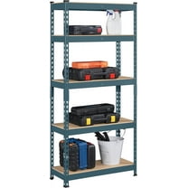HYJY Storage Shelves 5 Tier Garage Shelving Heavy Duty Garage Shelves Adjustable Metal Shelving Unit Utility Rack Shelving for Warehouse Pantry Closet, 27.5" W x 12" D x 60" H, Neptune Blue