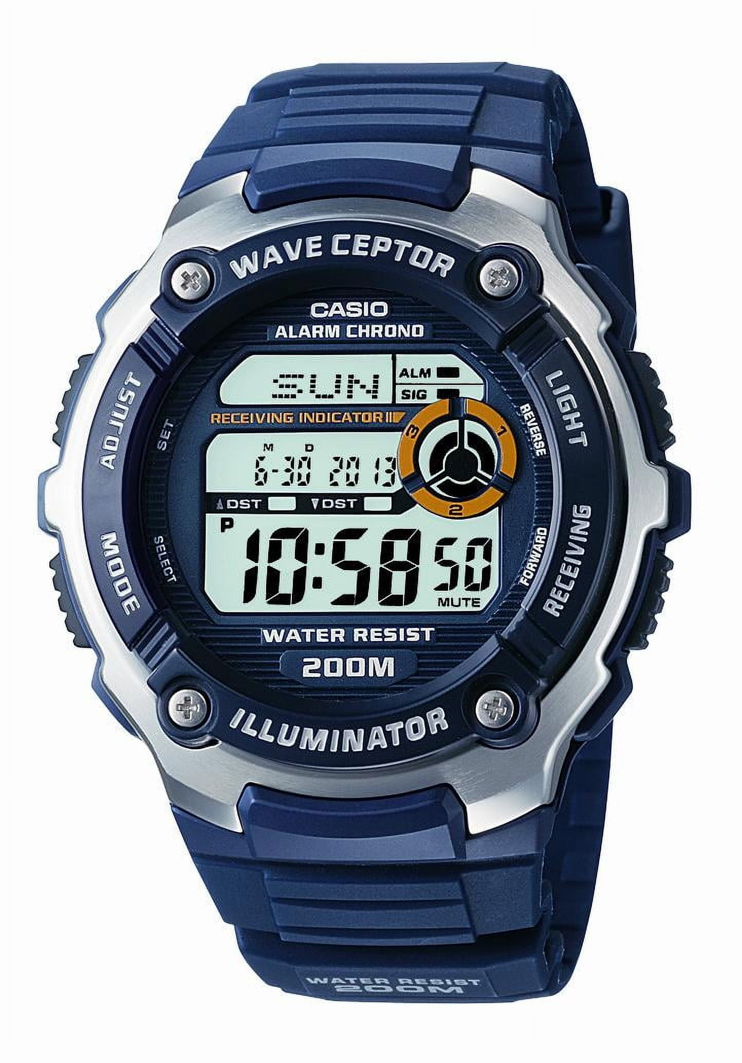 Casio Men 10 Year Battery 100m Water Resistant Stainless Steel LED Watch Walmart