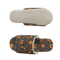 thumbnail image 5 of COEQINE Pumpkin Star Gray Womens Open Toe Slippers Trendy Slip On House Slides Soft Fuzzy Halloween Slippers Portable Indoor Shoes Slip On Home Sandals Footwear for Guest Ladies Mom, 44-45, 5 of 7