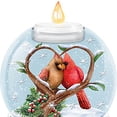 thumbnail image 2 of The Bradford Exchange Love Warms The Heart Illuminated Holiday Water Globe with Handcrafted Cardinal Sculpture with Flamesless Tea Light 4.75"W x 6"H, 2 of 4