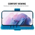 thumbnail image 3 of Compatible with Samsung Galaxy S21 Plus S21+ 5G Wallet Phone Case and Tempered Glass Screen Protector Flip Credit Card Holder Stand Flower Cell Cover for S21+5G S21plus 21S + S 21 21+ G5 Blue, 3 of 9