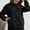 Black, variant on Women's Fluffy Soft Fleece Sweaters Casual Comfortable Fuzzy Hooded Sweatshirt Solid Long Sleeve Sherpa Pullover Tops