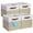 Beige Base / Off-White-(12x12) Leather Handles, variant on 12" X Fabric Storage Bins - Set Of 4 Cube Canvas Organizer With Vegan Handles Kallax Cubes 12 Inch Cubic Baskets For Shelves Beige/white
