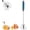 Blue, variant on Press and Spin Whisk,Stainless Steel Hand Push Rotary Whisk,Egg Scrambler Rotating Automatic Eggbeater for Cooking Egg Milk