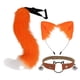 thumbnail image 1 of Conjunto de orejas y cola de gato para cosplay, cola de animal para espectáculos en el escenario, actuación, carnaval Naranja, 1 of 8