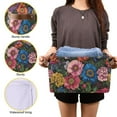 thumbnail image 3 of Yayeee 2 Pack Canvas Storage Basket with Handles for Shelves Fabric Bins Closet Organizer, Vibrant Blooming Flowers, 3 of 8