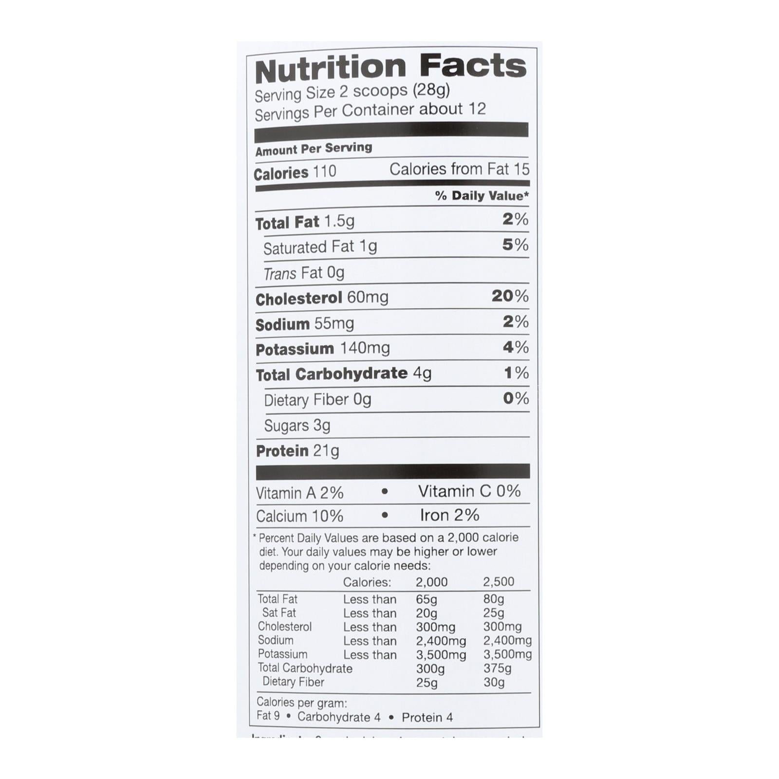 Tera's Whey Organic Whey Protein Powder, Bourbon Vanilla, 21g Protein, 0.75 Lb