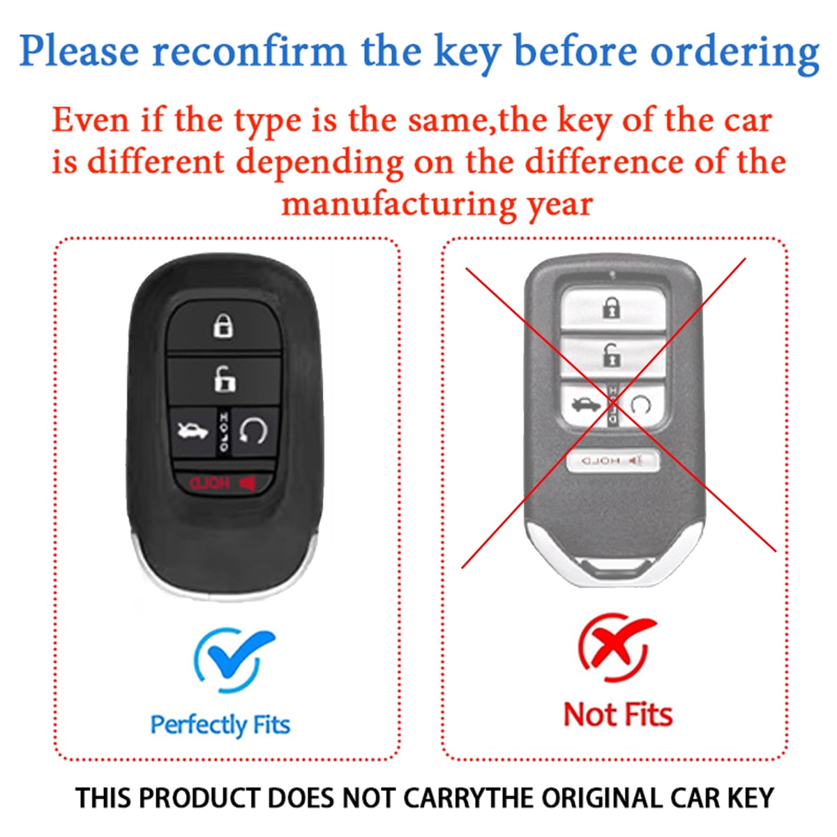 For Honda Key Fob Cover Compatible with 2023 Honda Civic Accord Pilot CR-V HR-V Key Fob Protector Key Case