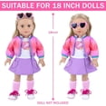 thumbnail image 7 of ECORELF American 18 Inch Doll Clothes and Makeup Accessories Set - Rainbow Backpack  & Beauty Accessories for Pretend Play, 7 of 7