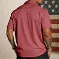 thumbnail image 3 of GrmtClth Usa Flag Print Shirts for Men Patriotic 4th Of July Tops Classic Button Down Tee Soft Short Sleeves Collared Clothing Wine M, 3 of 3