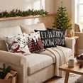 thumbnail image 4 of Sm:)e Snowman Let It Snow Christmas Winter Pillow Covers 20 x 20 Black, 4 of 8